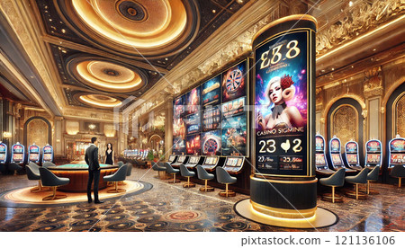 Digital signage installed in a casino Digital signage installed in a casino 121136106