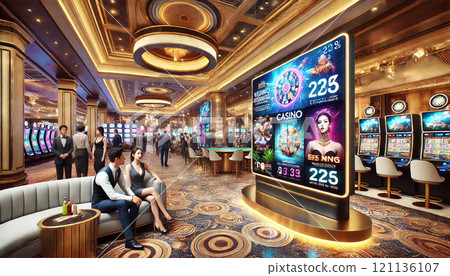 Digital signage installed in a casino 121136107