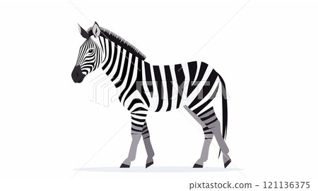 卡通斑马在白色的的背景上 121136375