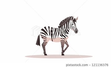 卡通斑马在白色的的背景上 121136376