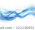 Abstract blue waves with a flash of light on a white background, a modern aesthetic with fluent lines and a sense of dryness. 121136452