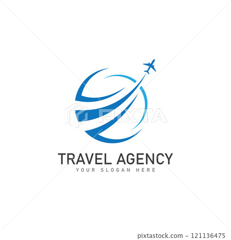 travel agency logo design template vector 121136475