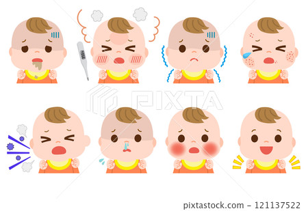 Baby sickness set illustration 121137522
