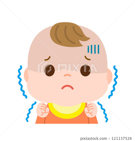 顫抖蒼白的嬰兒插畫 121137526