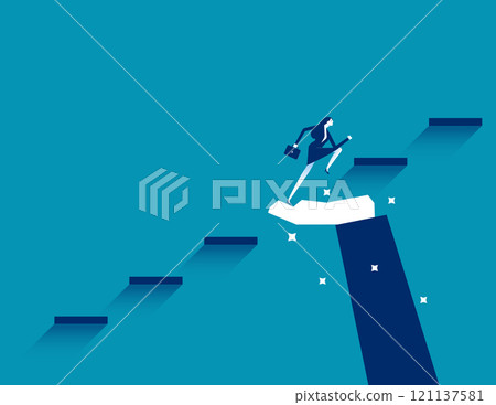 Business helping hand. Business assistance vector flat style Business helping hand. Business assistance vector flat style 121137581