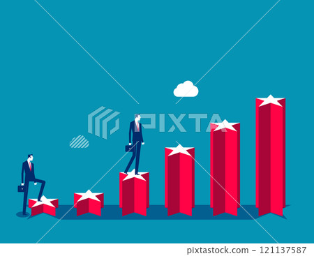 Business staircase with steps. Business rank vector flat style 121137587