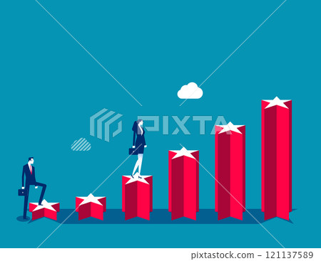 Business staircase with steps. Business rank vector flat style 121137589