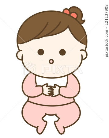 女嬰可愛插畫 121137908