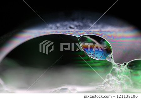 Silver liquid perfect forms on black background, fantastic abstraction, surreal water shapes, rainbow reflection, Silver liquid perfect forms on black background, fantastic abstraction, surreal water shapes, rainbow reflection, 121138190