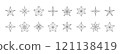 Stars linear set includes five pointed geometric sparkle shapes, radiant designs, sharp edged forms. Features minimalist outlines, abstract patterns, decorative details clean lines precise symmetry 121138419