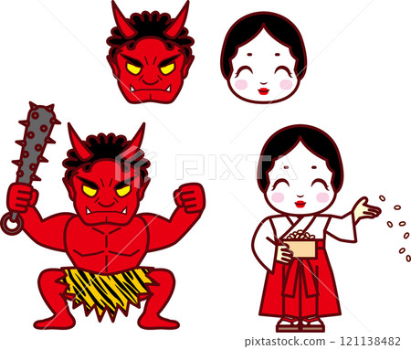 Oni and Otafuku Oni and Otafuku 121138482