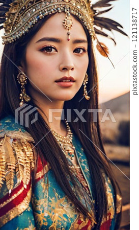 身著民族服裝的女人 121138717