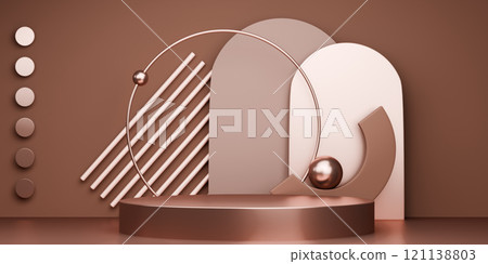 mocha tone Fashion product background stand podium display with blank backdrops. mocha tone Fashion product background stand podium display with blank backdrops. 121138803