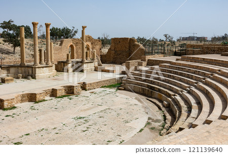 Ruins of an ancient roman theater of Sufetula. Sufetula (Subaytilah). Tunisia Ruins of an ancient roman theater of Sufetula. Sufetula (Subaytilah). Tunisia 121139640