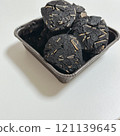 Chocolate candy in a case 121139645