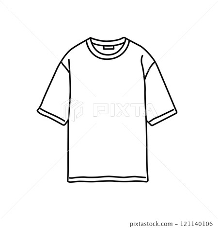 Clothes, Fashion, Monochrome, Illustration, T-shirt 121140106