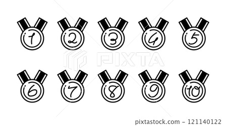 Simple and cute medal ranking icon 121140122