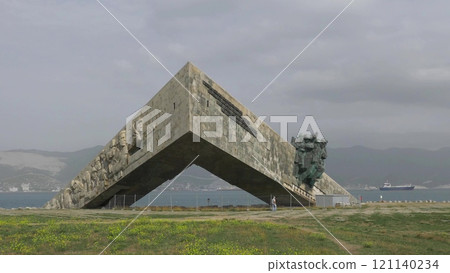 NOVOROSSIYSK RUSSIA - SEPTEMBER 02 2023 Ensemble-memorial Malaya Zemlya in the hero city of Novorossiysk NOVOROSSIYSK RUSSIA - SEPTEMBER 02 2023 Ensemble-memorial Malaya Zemlya in the hero city of Novorossiysk 121140234