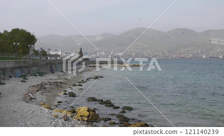 Novorossiysk, Russia 28 August 2024 Sunday morning walk through the streets, parks and the embankment of the city 121140239