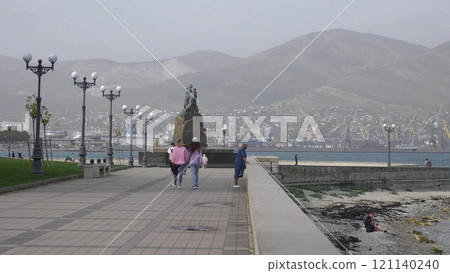 Novorossiysk, Russia 28 August 2024 Sunday morning walk through the streets, parks and the embankment of the city 121140240