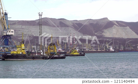 Novorossiysk, Russia 08.18.2023 Port cranes,Black Sea port Krasnodar Territory Novorossiysk Novorossiysk, Russia 08.18.2023 Port cranes,Black Sea port Krasnodar Territory Novorossiysk 121140494