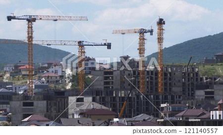 Novorossiysk many hoisting cranes and buildings under construction Novorossiysk many hoisting cranes and buildings under construction 121140557