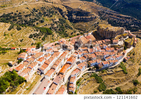 Top view of the city of Ares del Maestrat. Spain Top view of the city of Ares del Maestrat. Spain 121141602
