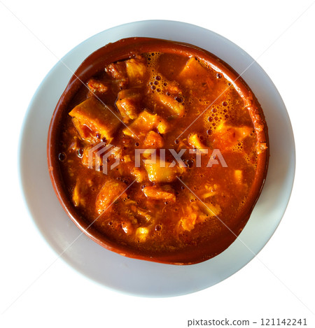 Spanish tripe dish Callos de ternera with tomato and paprika sauce Spanish tripe dish Callos de ternera with tomato and paprika sauce 121142241