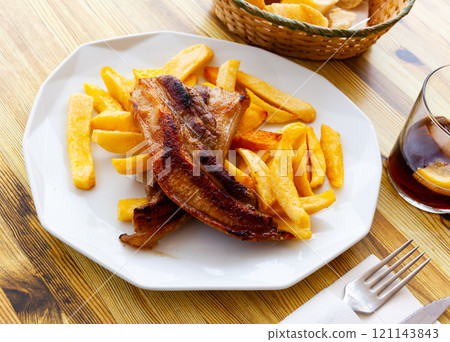Delicious pork belly with potatoes Delicious pork belly with potatoes 121143843