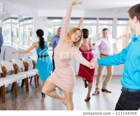 Adult woman dancing Adult woman dancing 121144308