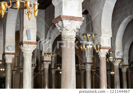 Marble columns of prayer hall in Great Mosque of Kairouan Marble columns of prayer hall in Great Mosque of Kairouan 121144467