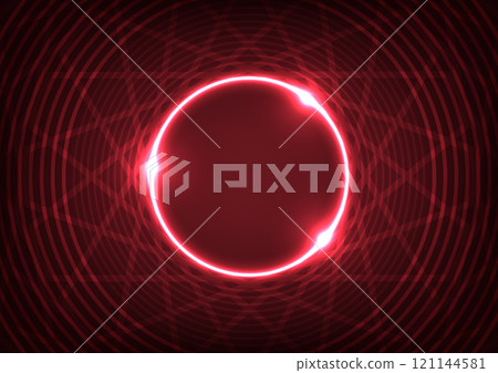 Red space fire ring circle art graphic background  121144581