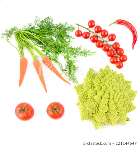 Vegetable isolated on white background. 121144647