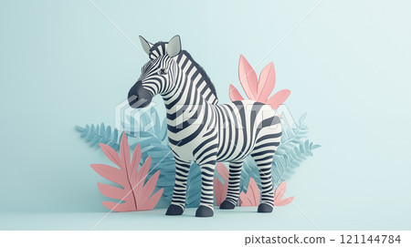 卡通斑马插画 121144784