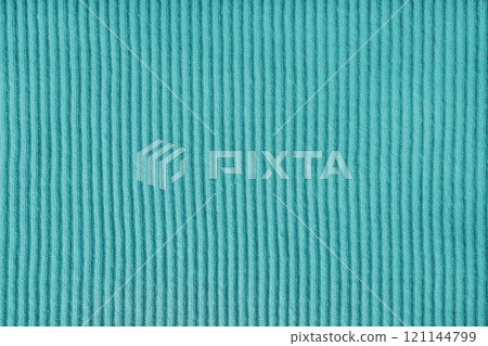 Jersey textile background , turquoise striped ridge tricot fabric, cloth surface Jersey textile background , turquoise striped ridge tricot fabric, cloth surface 121144799