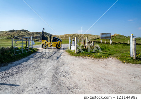 Portnoo, County Donegal - April 13 2023 : The public right of way is still blocked by the Golf course 121144982