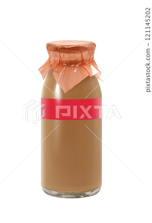咖啡牛奶插畫現實瓶 121145202