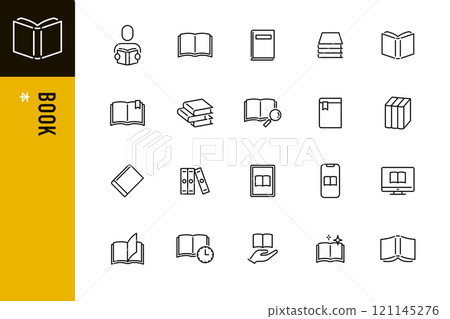 書簡單的線條圖示集 書簡單的線條圖示集 121145276