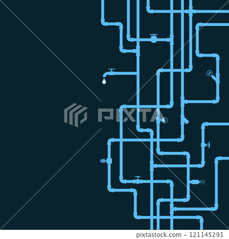 Water pipe system with valves 121145291