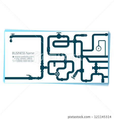 Water pipes plumbing repair and service business card 121145314