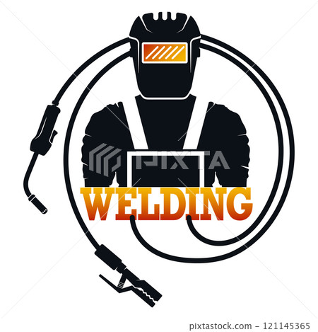 Welder silhouette, repair and welding work design 121145365