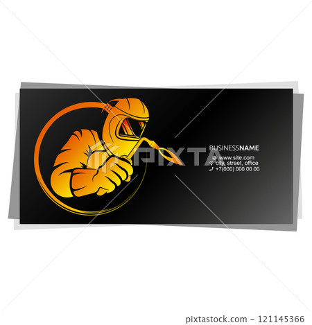 Welder with welding machine business card 121145366