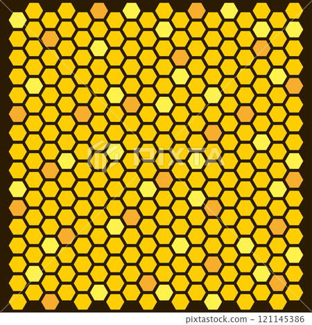 Yellow honeycomb set background for beekeeping 121145386