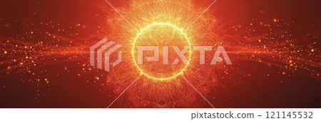 A romantic Valentines Day flat lay with rose petals, chocolates, and heart-shaped decorations on a white background. 121145532