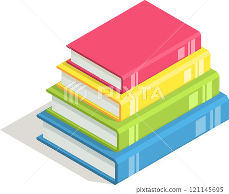 Stacking four colorful books creates a vibrant gradient, representing the accumulation of knowledge and celebrating the joy of learning and personal growth Stacking four colorful books creates a vibrant gradient, representing the accumulation of knowledge and celebrating the joy of learning and personal growth 121145695