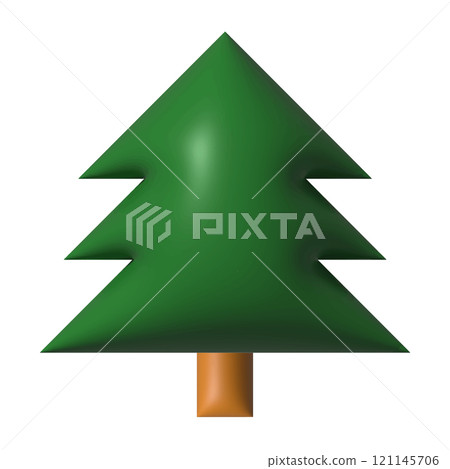 3D Christmas tree for decoration, holiday, element and illustration 3D Christmas tree for decoration, holiday, element and illustration 121145706