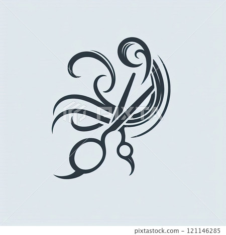 Vintage-Style Illustration of Crossed Scissors Icon for Barbershop or Sewing Theme with Generative AI. 121146285