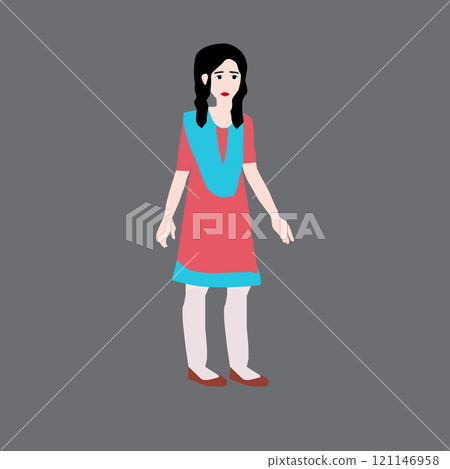 Girl Cartoon Illustration Design 121146958