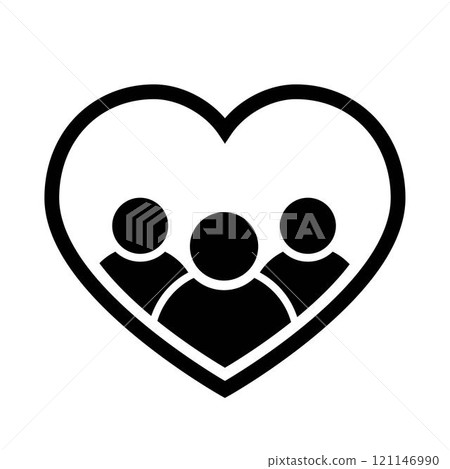 People in heart the icon. Love people concept sign People in heart the icon. Love people concept sign 121146990