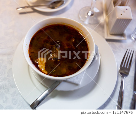 Popular Georgian soup Kharcho Popular Georgian soup Kharcho 121147676